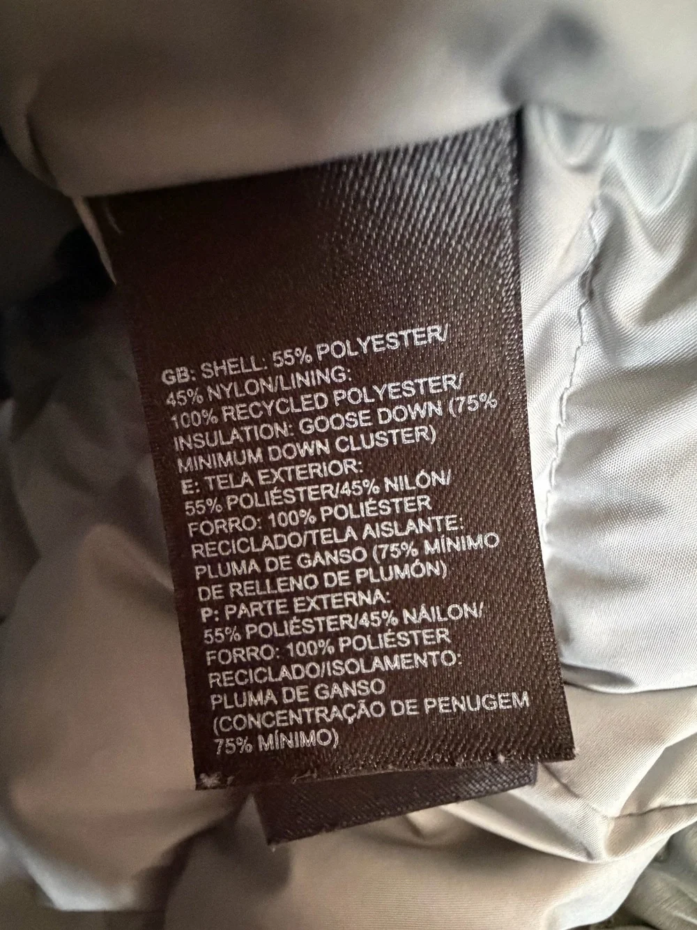 The North Face light gray puffer vest Medium down filled‎ blend winter outdoors